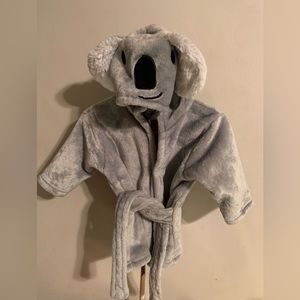 Hudson Baby Unisex Baby Plush Bathrobe Gray Koala Size 0-9 Months